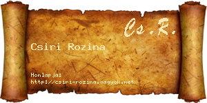 Csiri Rozina névjegykártya